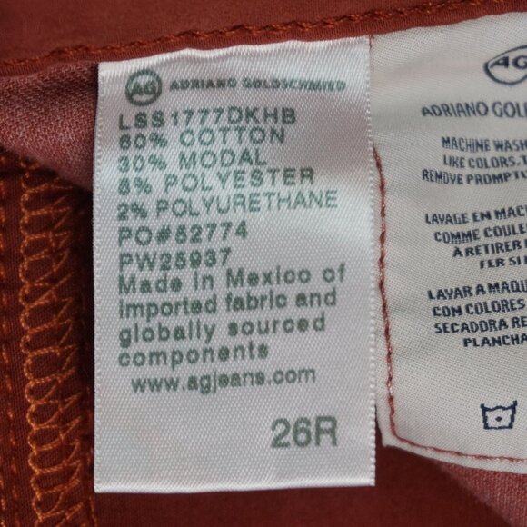 New AG Farrah High Rise Skinny Ankle Stretch Sateen Pants in Dark Hibiscus sz 26 - Picture 14 of 15